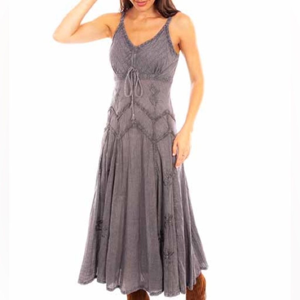 Western Gray Maxi Dress NWT